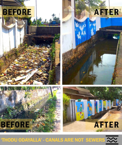 Before and after photos of canal restoration