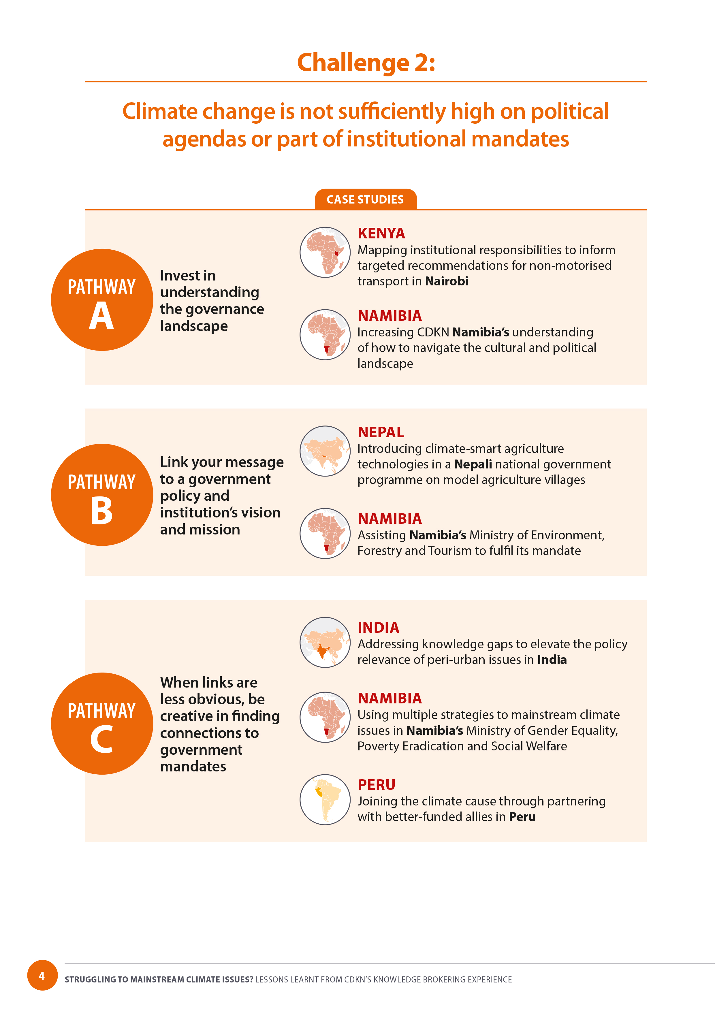 Challenge two map of case studies