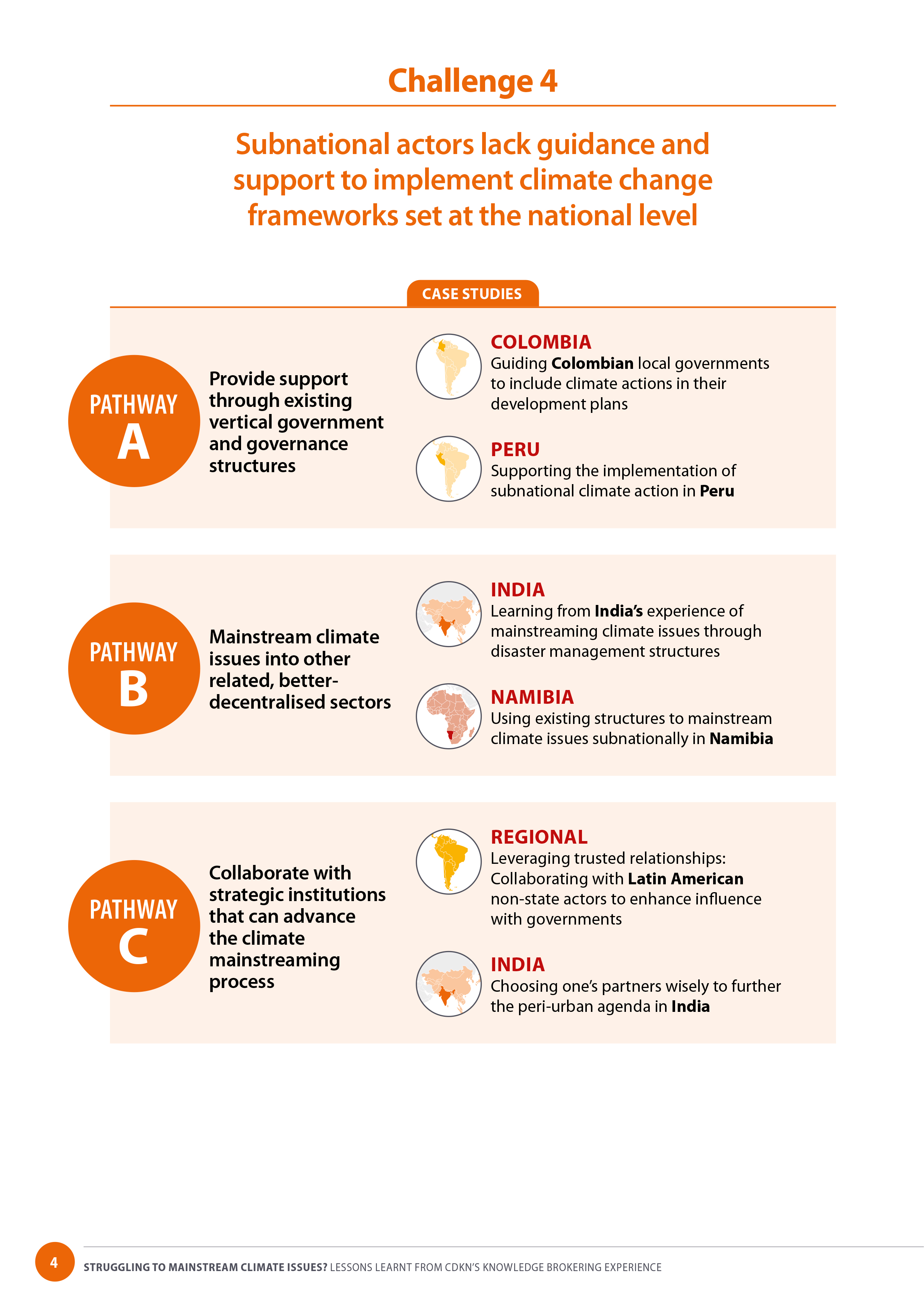 Challenge four map of case studies