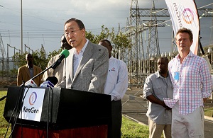 Ban Ki Moon visits geothermal plant, Kenya, courtesy UNEP