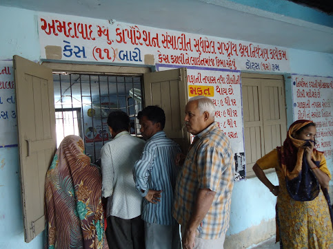 Beherampura UHC (South Zone, Ahmedabad) Patients standing at Tuberculosis registration counter-1