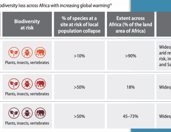  Risk of biodiversity loss across Africa with increasing global warming