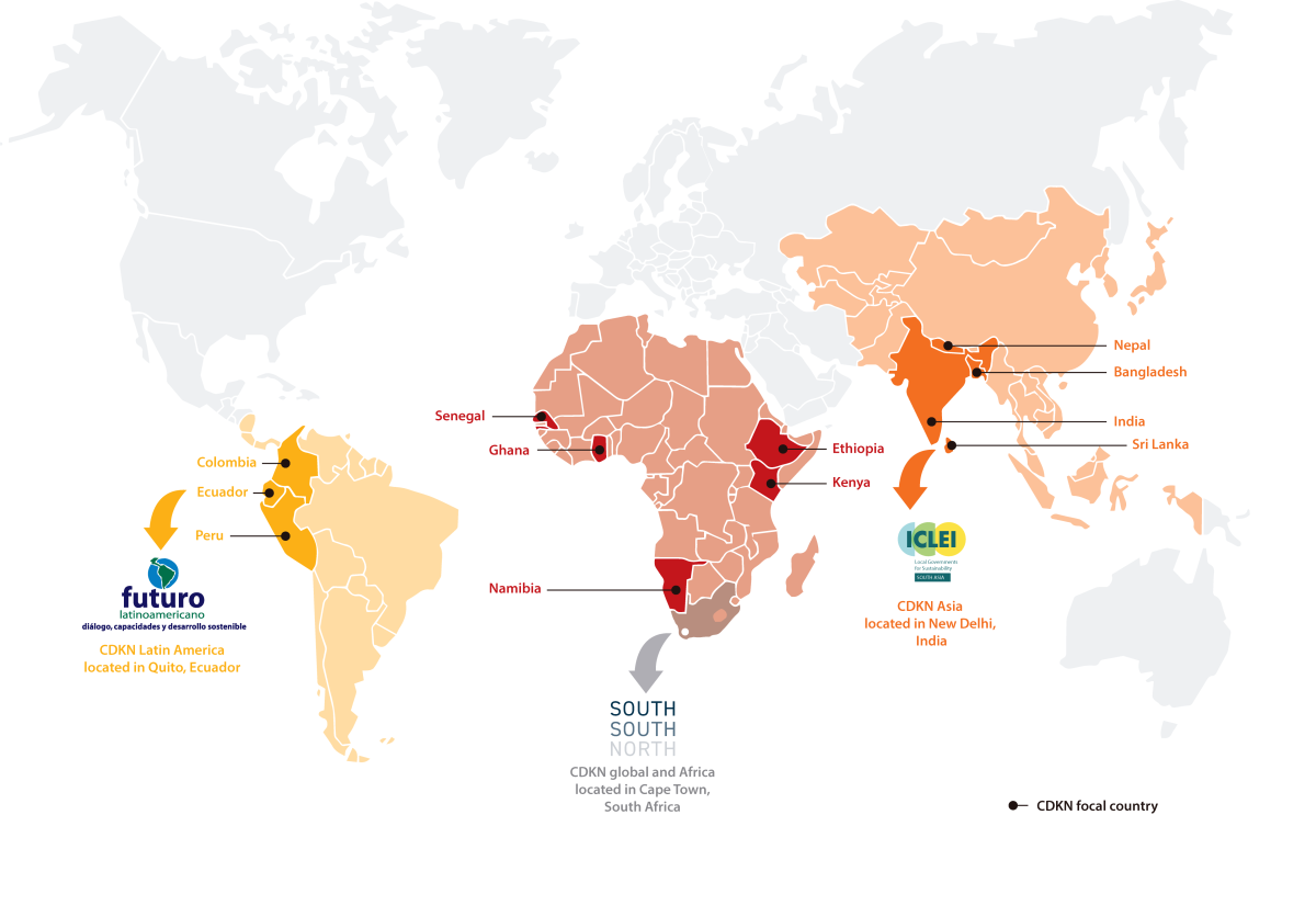 Map of CDKN countries and regions