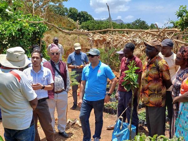 Site visit at Kwa Ndaini to explore sand dam technology supporting reforestation in one of the wards (Credit: ICLEI South Asia)