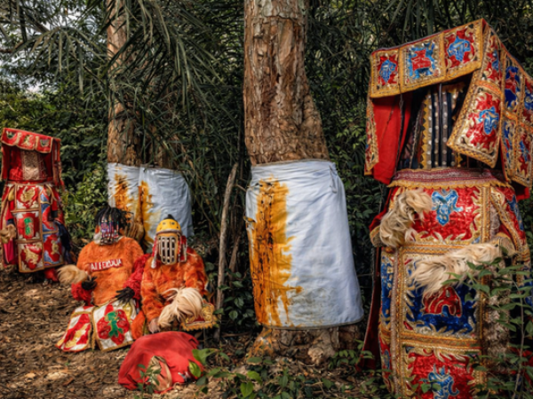 Spirit of a revenant being called to protect a sacred forest during a ritual. Credit: Stéphan Gladieu / GEO.