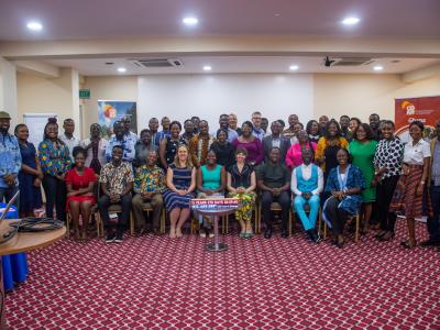 Group photo of participants at the launch event in Accra 