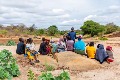 A focus group discussion at Kwa Ndambuki sand dam, Kitui