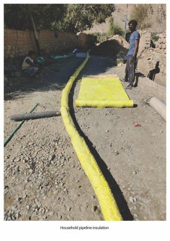 Household pipe insulation in Gangles, courtesy of Government of India