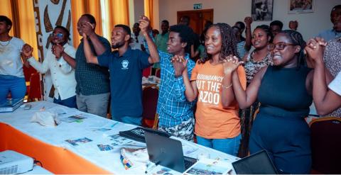 Participants pledging commitment to become climate champions in their communities