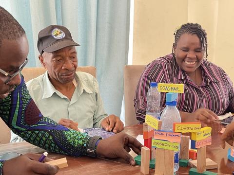 Showcasing the use of experiential learning activities and games in workshops about anticipatory action, courtesy of Red Cross Red Crescent Climate Centre