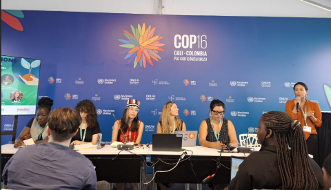 Official Side Event at COP16, Inclusive Conservation: Exploring the role of a human rights-based approach for biodiversity and climate action with panellists, Courtesy of Celina Thaller de Zarata 