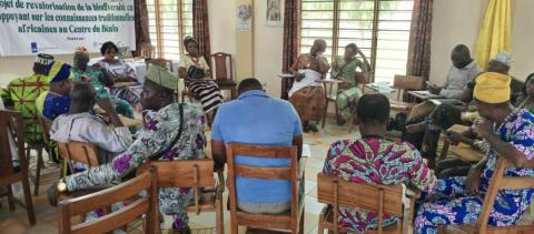 Discussion group with stakeholders on steps toward combining indigenous and conventional approaches to forest conservation during co-production workshop organised by SURVIE NGO in Dassa-Zoumè, Benin, courtesy of Survie NGO