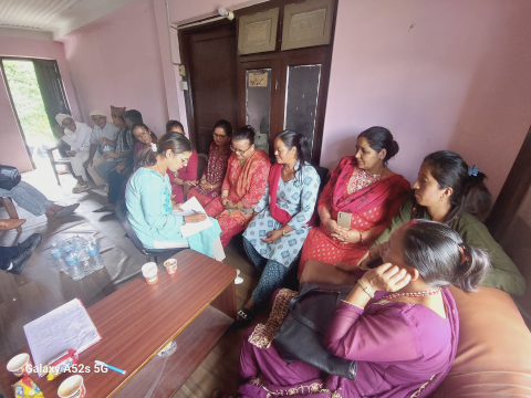 CDKN Asia team members interact with local people during the vulnerability assessments in Dhulikhel municipality, courtesy of ICLEI South Asia