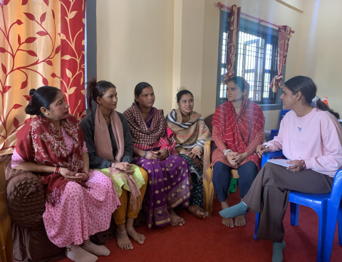 CDKN Asia team members interact with local people during the vulnerability assessments in Karjanha municipality, courtesy of ICLEI South Asia