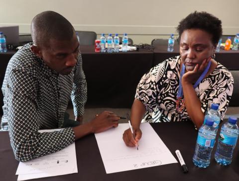 The CDKN Namibia, MGECW and MEFT participants during the Resource packs development workshop, September 2025, courtesy of CDKN Namibia 