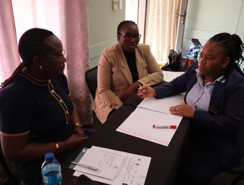 The CDKN Namibia, MGECW and MEFT participants during the Resource packs development workshop, September 2025, courtesy of CDKN Namibia 
